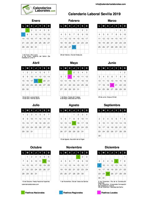 Calendario Laboral Sevilla 2019