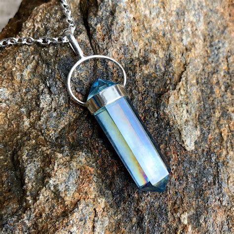 Aqua Aura Pendant Necklace White Magick Alchemy