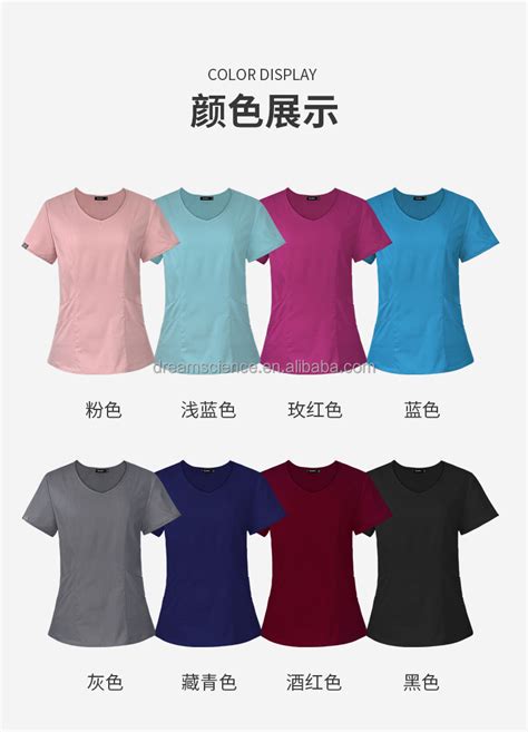 V Neck Oem Logo Custom Nurse Uniforms Scrubs Suits For Women Causal