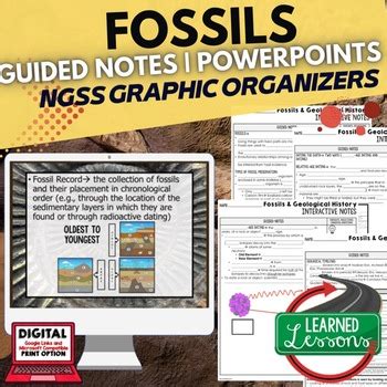 Fossils Guided Notes PowerPoints NGSS Earth Science Guided Notes