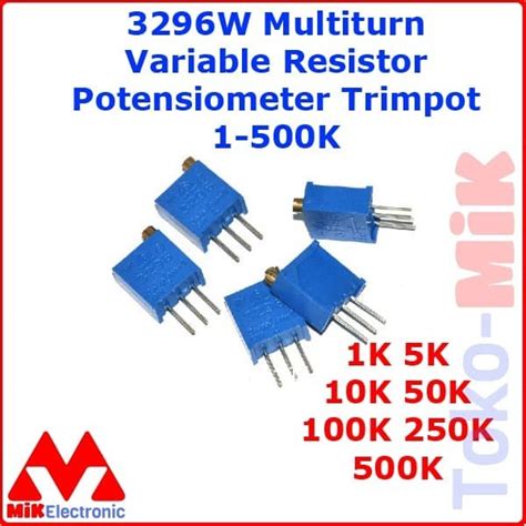 W Multiturn Trimpot Trimmer Variable Resistor Potensiometer K