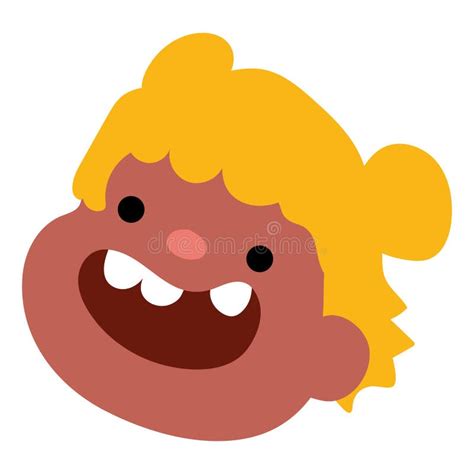 Caricature Blonde Curly Visage Fille Vecteur Illustration De Vecteur Illustration Du Heureux