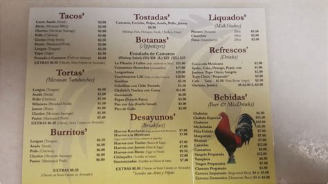 Menu - Los 3 Gallos