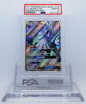 POKEMON SM CRIMSON INVASION SILVALLY GX 108 111 HOLO FOIL PSA 10 GEM