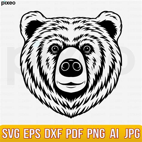 Bear Svg Bear Face Svg Bear Head Svg Bear Face Clipart - Etsy Canada