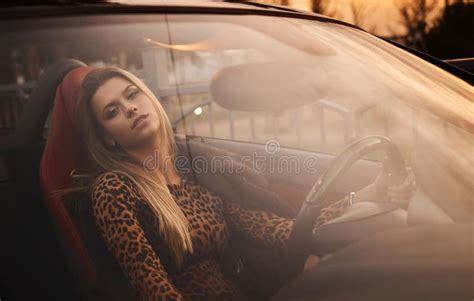 Hot Blonde In A Cabrio Car Stock Image Image Of Lady