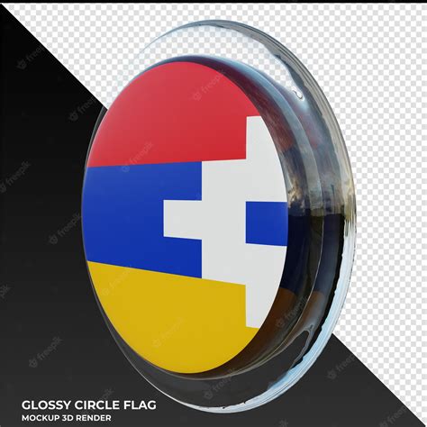 Premium Psd Artsakh0002 Realistic 3d Textured Glossy Circle Flag