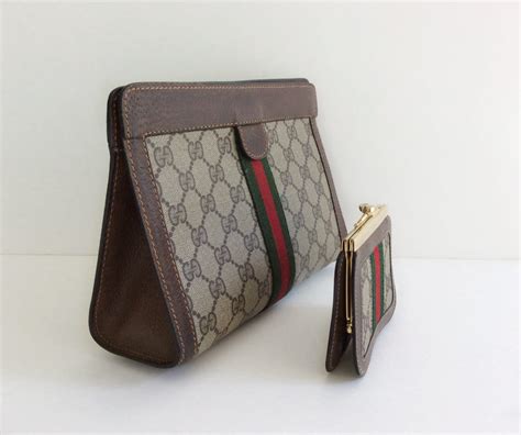 Vintage Gucci Clutch 1980s Coin Purse Set 80s