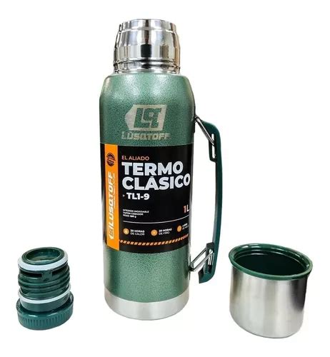 Termo Acero Inoxidable 1l Manija Pico Cebador Calor Frio