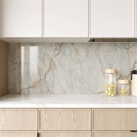 Veelike Glossy Blue Gold Marble Contact Paper Veelike