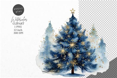 Christmas clipart, Christmas tree clipart, Blue (4140621)