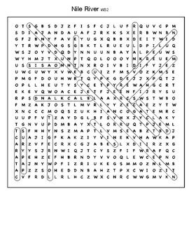 Nile River Word Search By Northeast Education Tpt