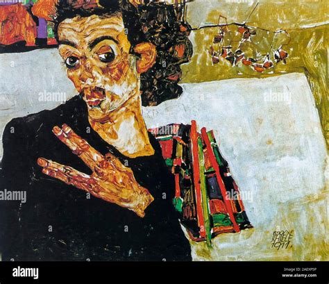 Autoritratto Di Egon Schiele Con Le Mani Sul Petto