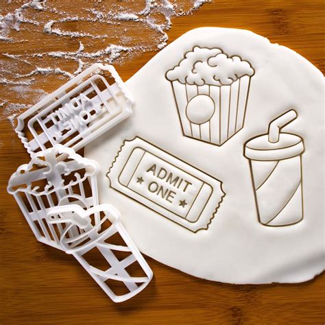 Popcorn Cookie Cutter Classic Movie Cinema Biscuit Cutters Etsy