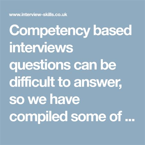 Competency Based Interview Questions And Answers On Communication