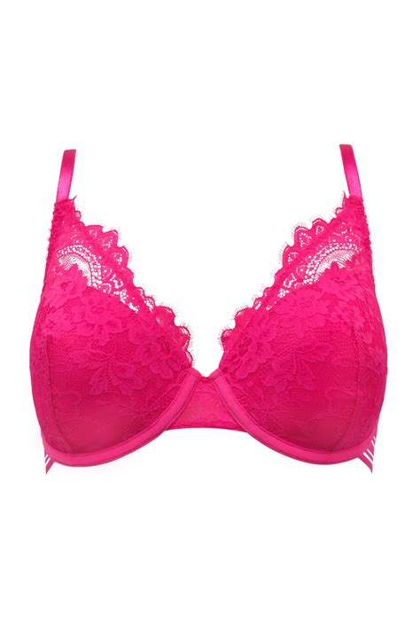 Revolution Contour Lightly Padded Bra In Hot Pink Pour Moi Clothing