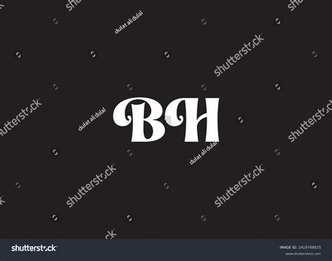 Bh Letter Logo Design And Initial Logo Royalty Free Stock Vector