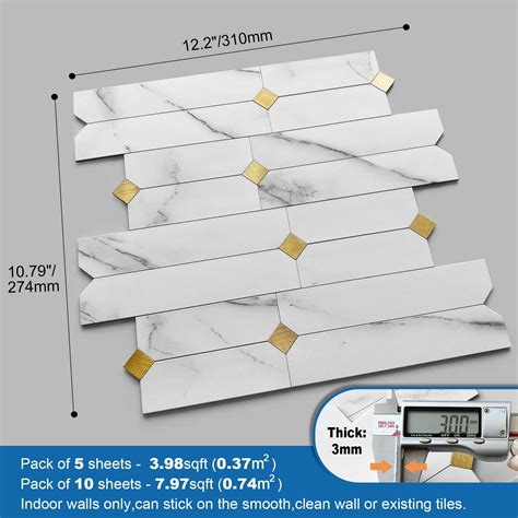 MOFIT Peel And Stick Tile Backsplash Stone Matte Finish Wall Panels