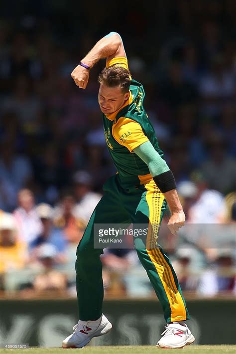 Dale Steyn Of South Africa Celebrates After Dismissing Aaron Finch Of