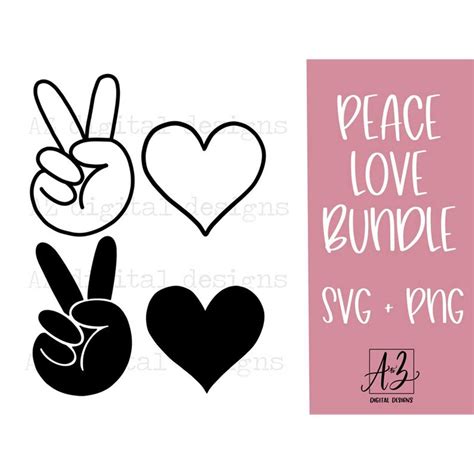 Peace Love Svg Peace Sign Svg Peace Hand Svg Heart Svg Inspire