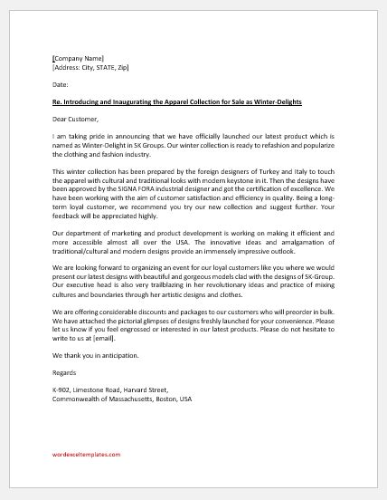Product Introduction Letter To Customer Download Letter