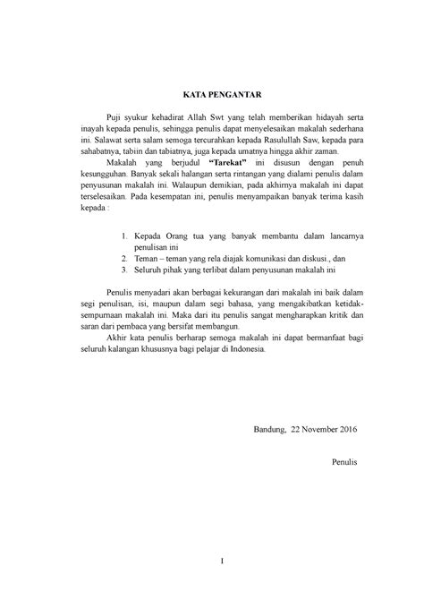 Kata Pengantar Makalah Tarekat Akhlak Tasawuf Kata Pengantar Puji