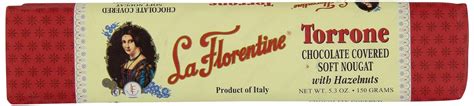 La Florentine Chocolate Covered Soft Torrone Bar With