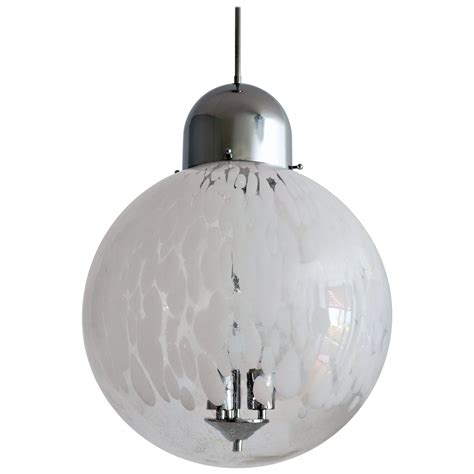 Vintage Italian Etched Murano Glass Globe Pendant Light Two Available For Sale At 1stdibs