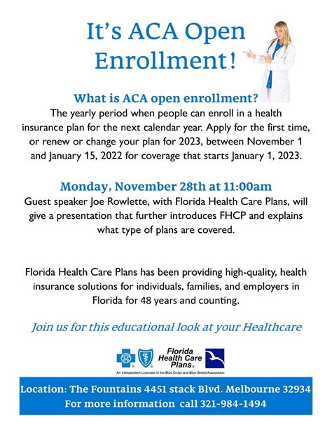 ACA OPEN ENROLLMENT Florida Health Care Plans - One Senior Place