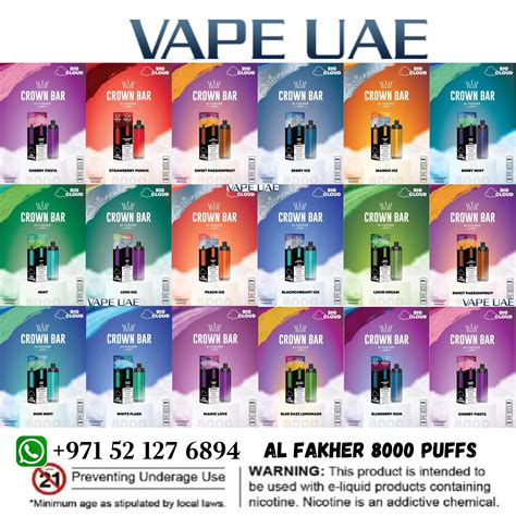 Best Al Fakher Crown Bar 8000 Puffs Disposable 5mg Dtl Big Cloud In