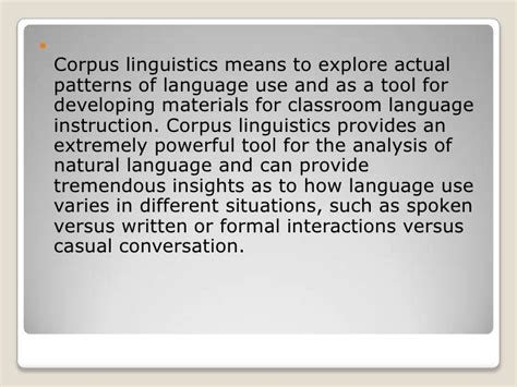 Corpus linguistics