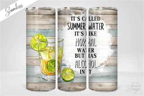 Summer Water Alcohol Oz Tumbler Wrap Graphic By Tintin Design