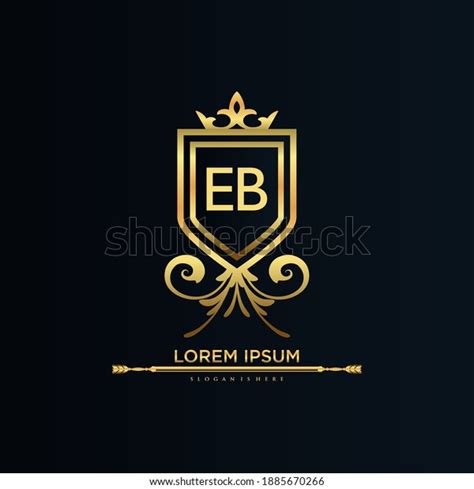 Eb Letter Initial Royal Templateelegant Crown Stock Vector Royalty