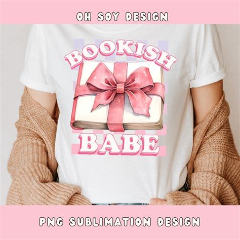 Bookish Babe PNG Coquette Girly Bookish Png Trendy Bow Png Soft Girl Era Png Aesthetic Png