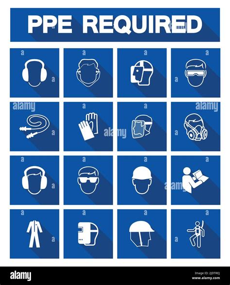 Required Personal Protective Equipment Ppe Symbol Safety Icon Vector