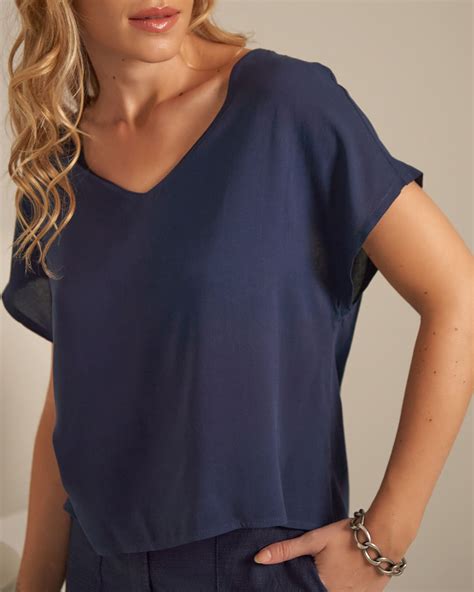 Camisa Modelagem Reta Ampla Manga 3 4 Viscose Manoock Moda Feminina