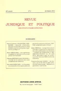 Revue Juridique Et Politique Des Etats Francophones Avril Juin 2014