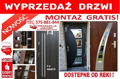 Drzwi Z Paskami Niklu Wej Ciowe Zewn Trzne Z Monta Em Drewniane