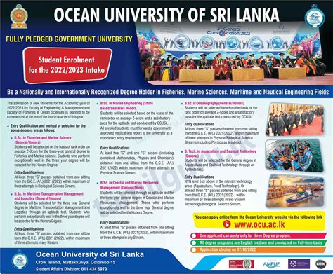 Ocean University Application 2022 For Degree Programmes