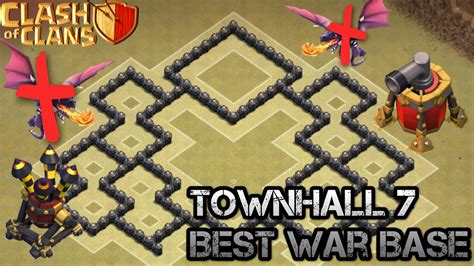 Town hall 7 War Base | Town hall 7 Best Base | 3 Air defense 1 Air sweeper Anti Dragon Th7 War ...