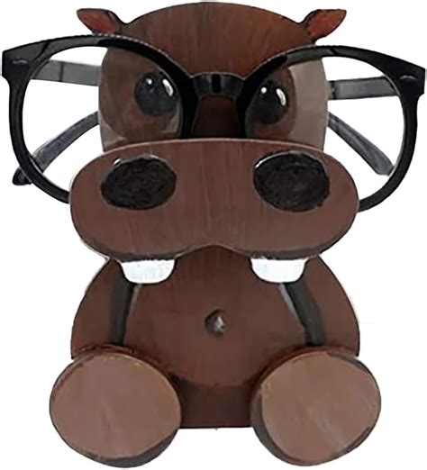 Iuibmi Wooden Glasses Holder Stand Fun Animal Eyeglass