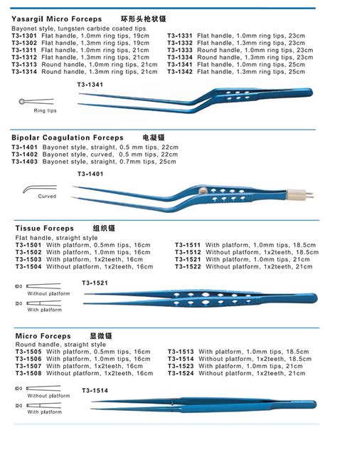 Neurosurgery Instruments Tissue Forceps Yasargil Micro Forceps