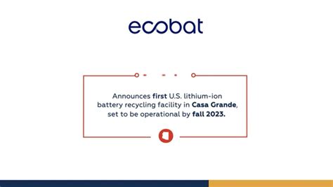 Ecobat To Build New Lithium Ion Battery Recycling Facility In Casa Grande