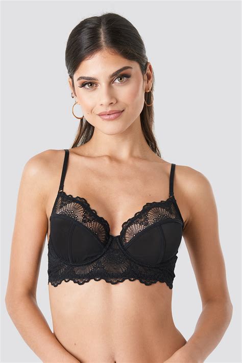 Combined Lace Cup Bra Black Na Kd