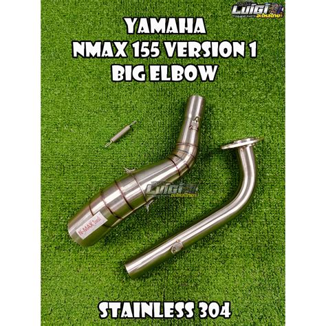 YAMAHA AEROX 155 VERSION 1 BIG ELBOW STAINLESS 304 TITANIUM BURN MADE