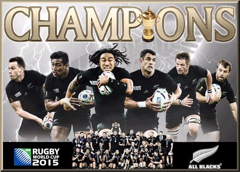 "2015 All Blacks Rugby World Cup Champions" poster created by Gordon Tunstall using Adobe ...