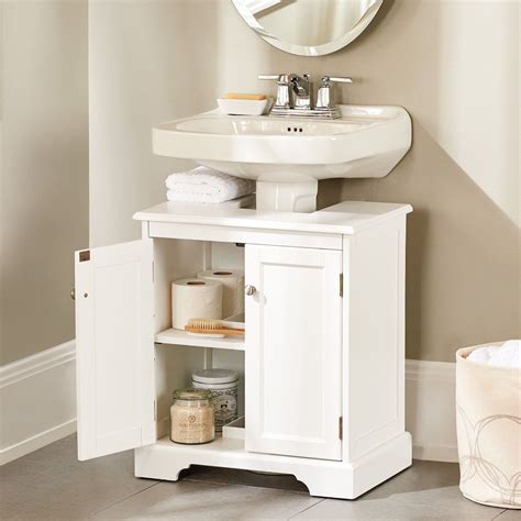 Weatherby Bathroom Pedestal Sink Storage Cabinet Small Bathroom