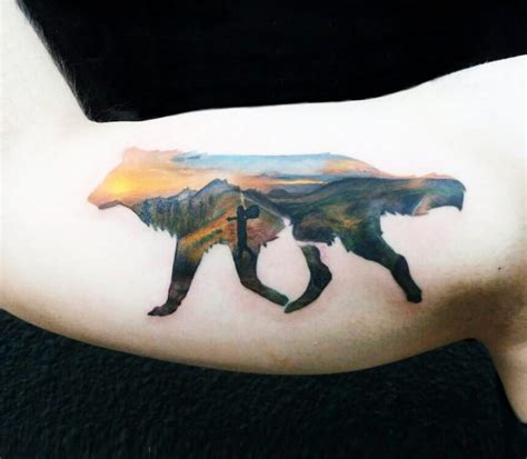 Silhouette Wolf tattoo by Andrea Morales | Photo 17648