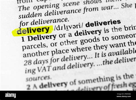 highlighted word delivery concept  meaning stock photo alamy