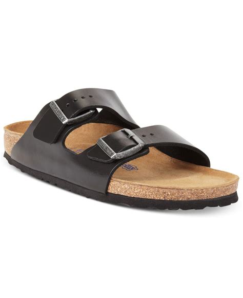 Lyst - Birkenstock Men's Shoes, Arizona Leather Sandals in Black for Men